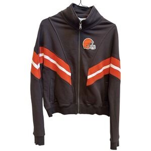 WEAR by Erin Andrews Cleveland Browns Zip Sweatshirt Football Brown Sz Small